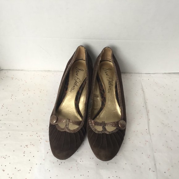 Sam Edelman Brown Suede Ruched Pump Button - 7.5 - Picture 3 of 8